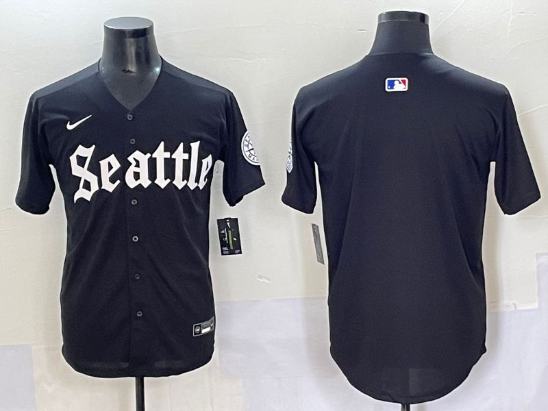 Men 2025 Seattle Mariners Blank black Five generations Joint Name Nike MLB Jersey style 2->seattle mariners->MLB Jersey